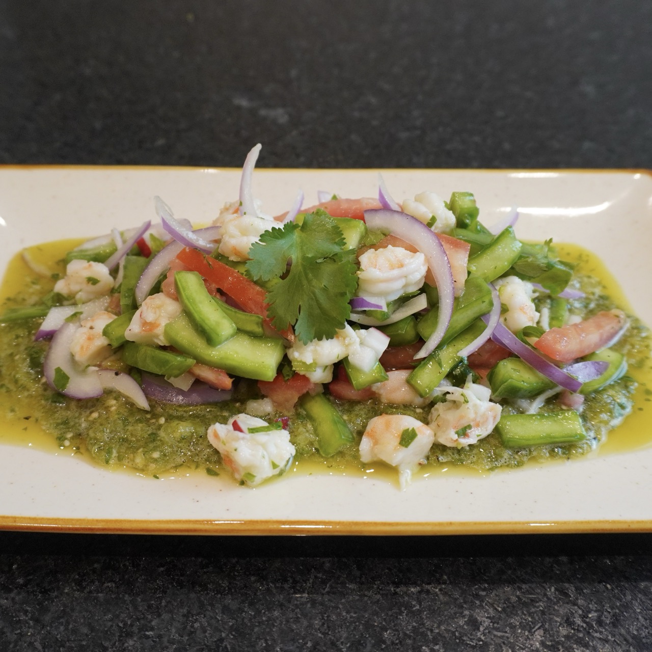 Ceviche de Nopales y Camarones