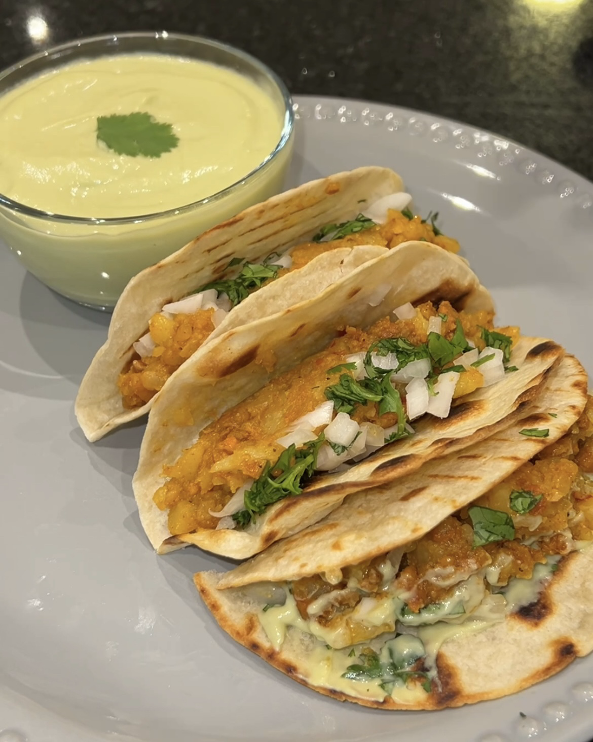 Tacos de Papa con Chorizo